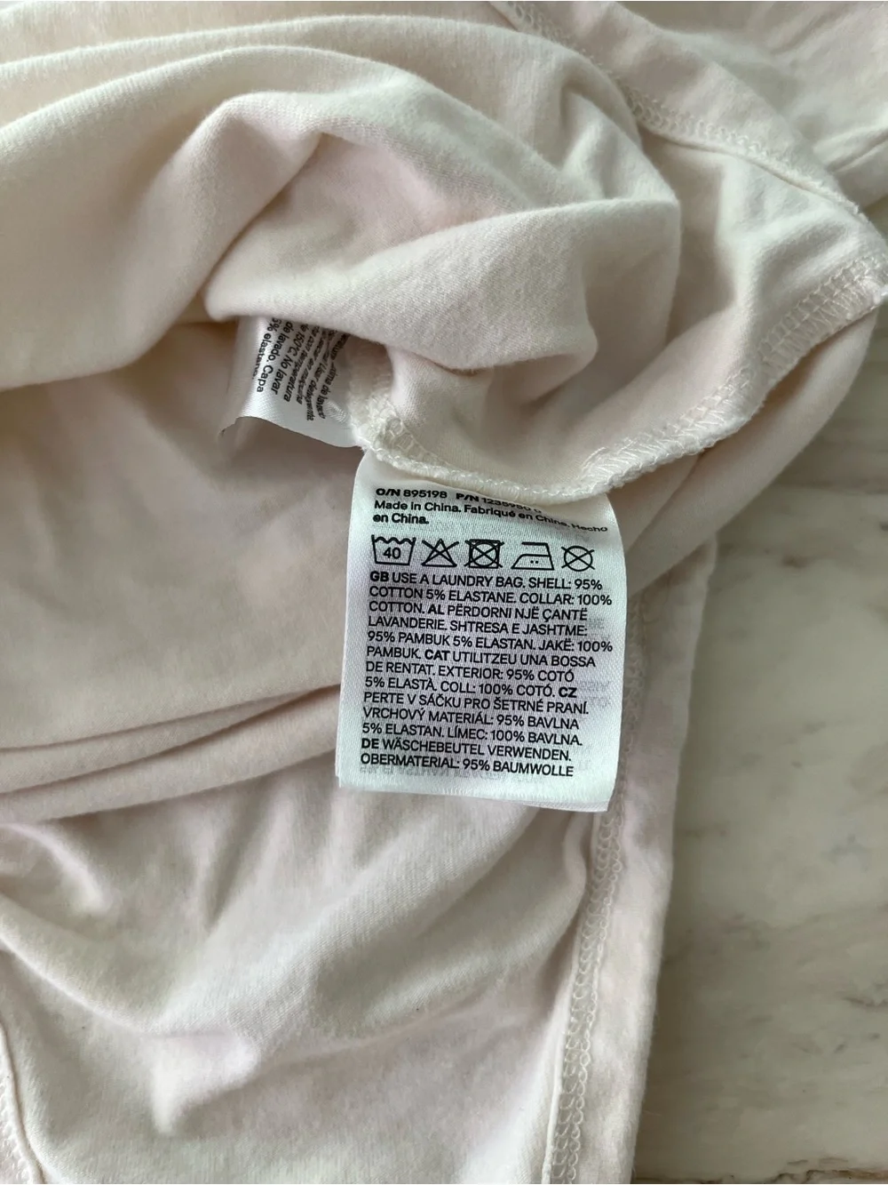 H&M Cream Long-Sleeve Ruffle Neck Baby One-Piece